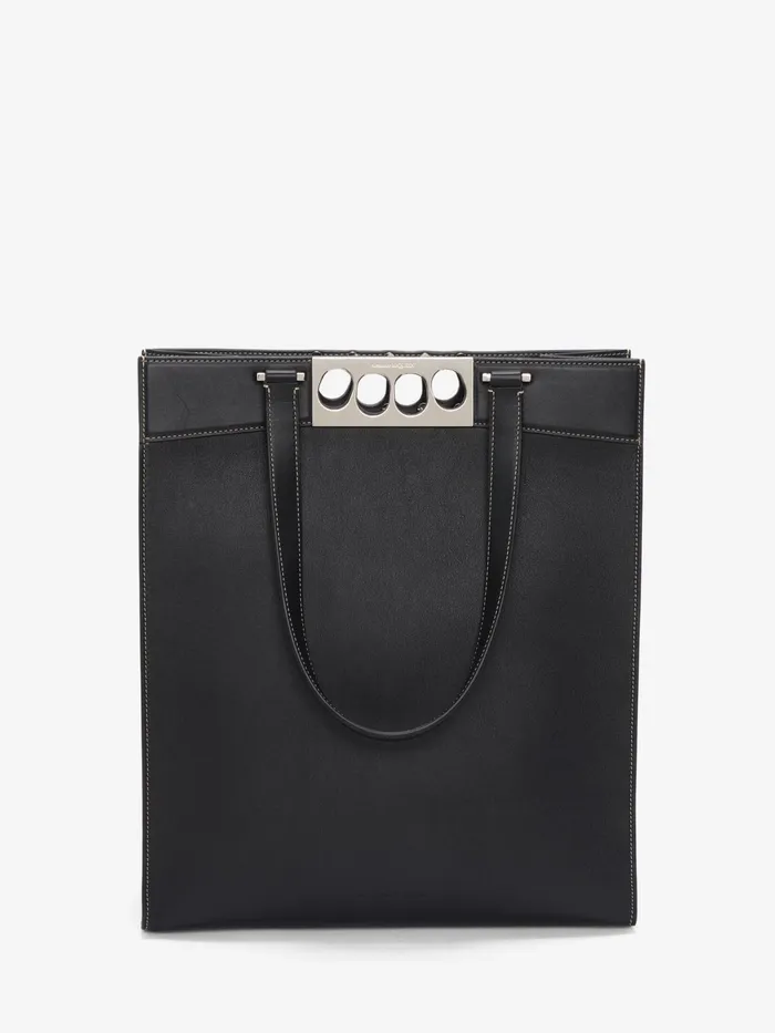 Men Totes Alexander McQueen The Grip Tote Bag Black