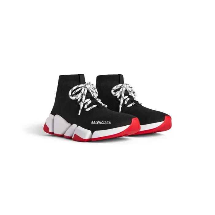 Men Trainers Balenciaga Speed 20 Laceup Recycled Knit Trainers In Black