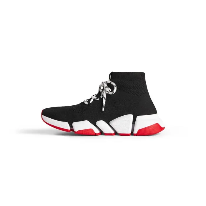 Men Trainers Balenciaga Speed 20 Laceup Recycled Knit Trainers In Black