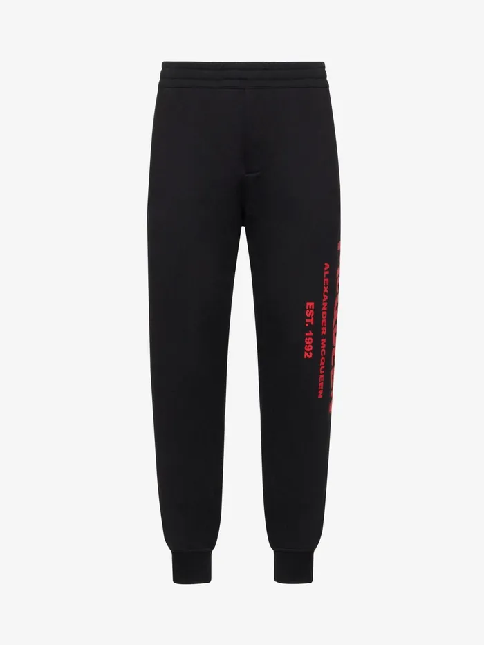 Men Trousers Alexander McQueen Mcqueen Graffiti Joggers Black