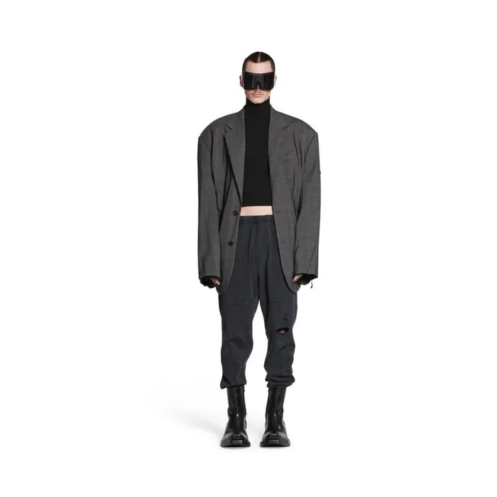 Men Trousers Balenciaga 3b Sports Icon Loose Leggings In Black Faded