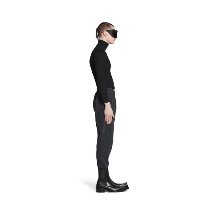 Men Trousers Balenciaga 3b Sports Icon Loose Leggings In Black Faded