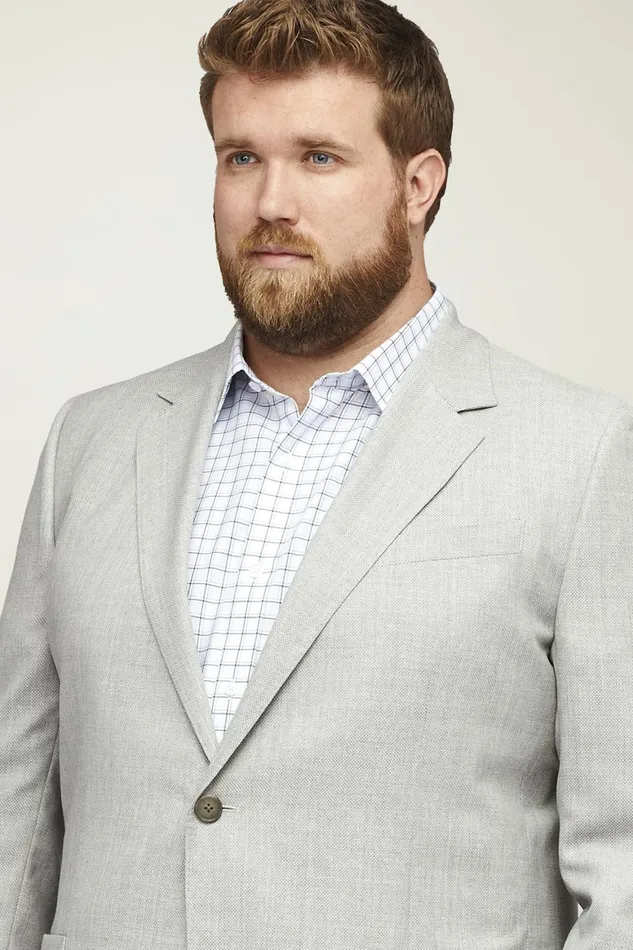 Men Unconstructed Italian Wool Blazer Extended Sizes Light Grey Bonobos Blazers and Sport Coats