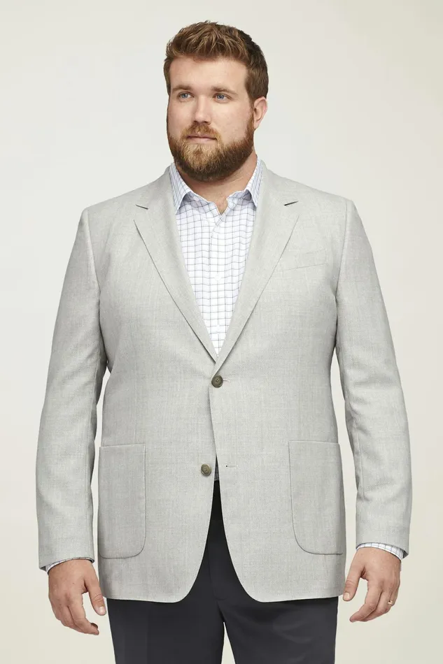 Men Unconstructed Italian Wool Blazer Extended Sizes Light Grey Bonobos Blazers and Sport Coats
