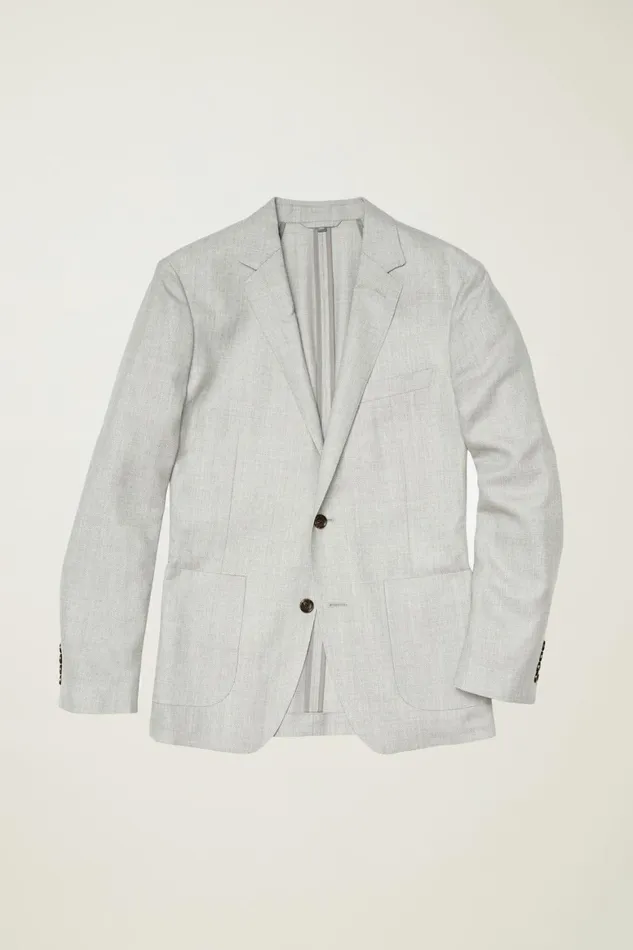 Men Unconstructed Italian Wool Blazer Extended Sizes Light Grey Bonobos Blazers and Sport Coats