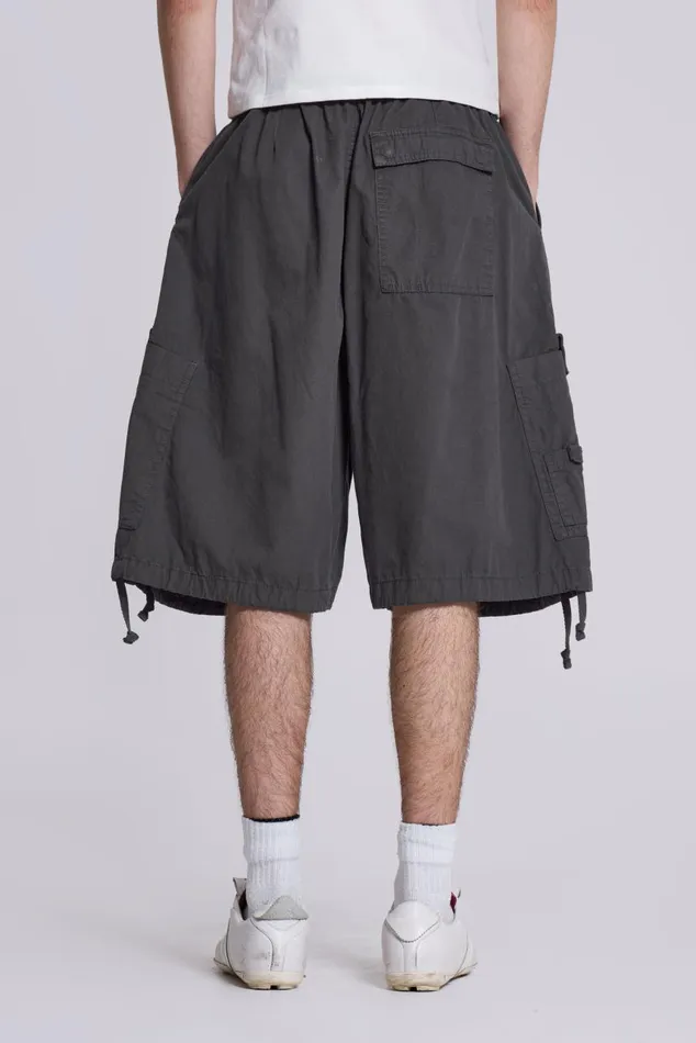 Men Vintage Grey Oversized Cargo Shorts Jaded London Shorts and Jorts