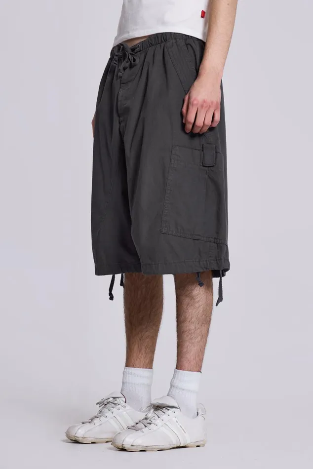 Men Vintage Grey Oversized Cargo Shorts Jaded London Shorts and Jorts
