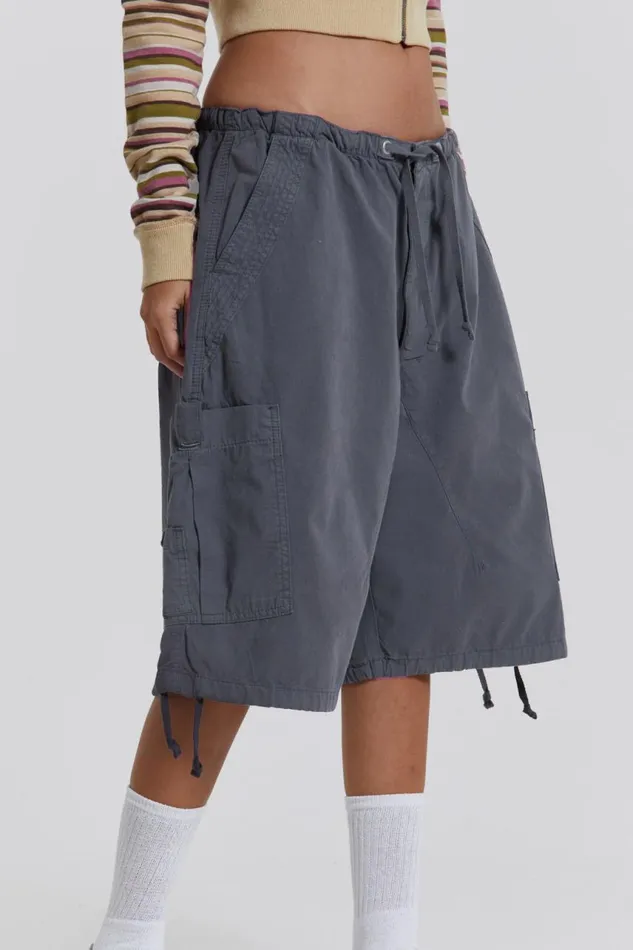 Men Vintage Grey Oversized Cargo Shorts Jaded London Shorts and Jorts