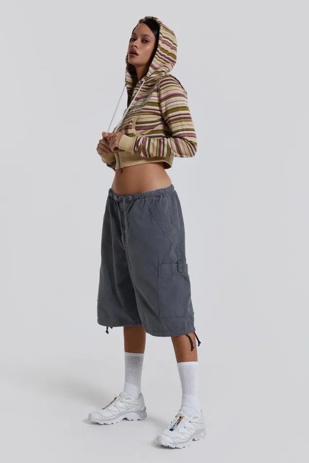 Men Vintage Grey Oversized Cargo Shorts Jaded London Shorts and Jorts