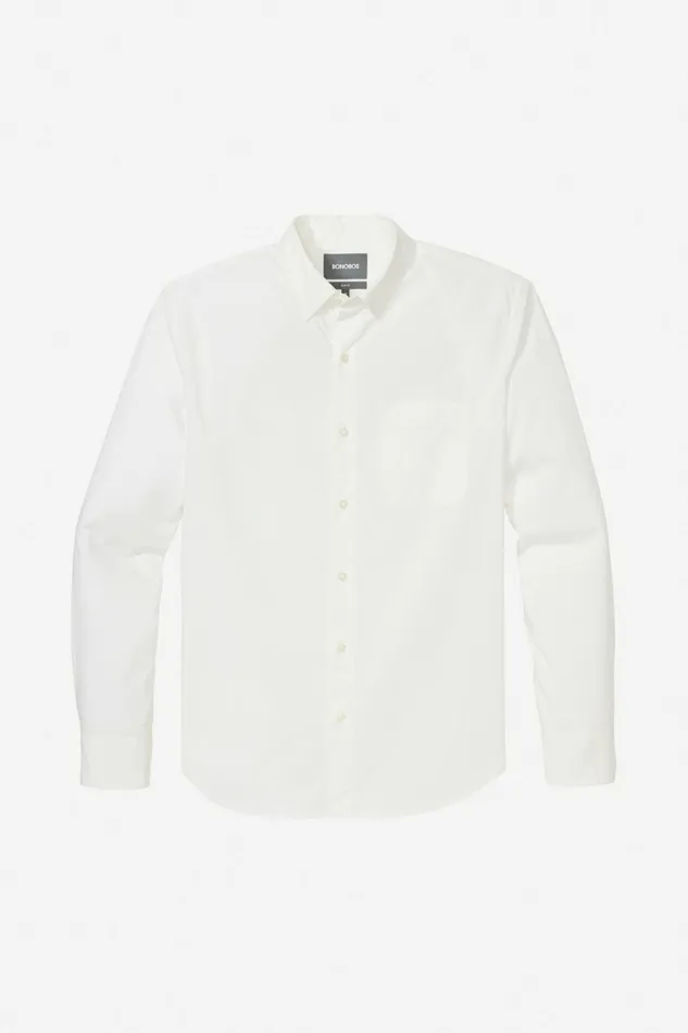Men Washed ButtonDown Shirt White Bonobos Casual Shirts