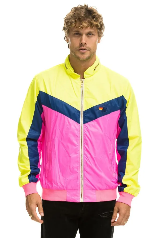 Men Wind Breakers Aviator Nation Windbreaker Jacket 8211 Neon Pink