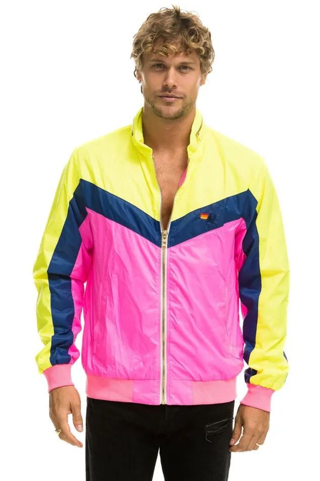 Men Wind Breakers Aviator Nation Windbreaker Jacket 8211 Neon Pink