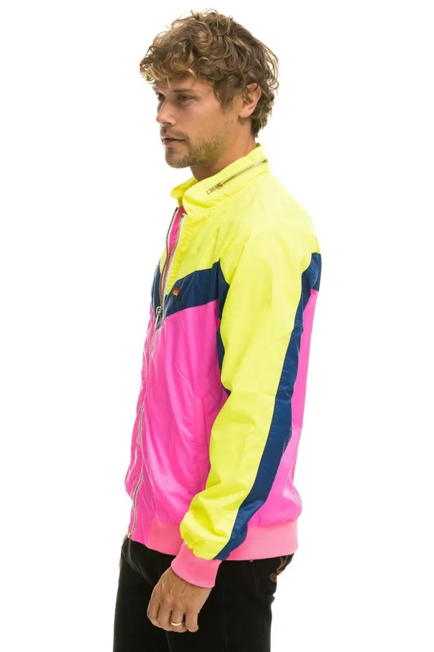 Men Wind Breakers Aviator Nation Windbreaker Jacket 8211 Neon Pink