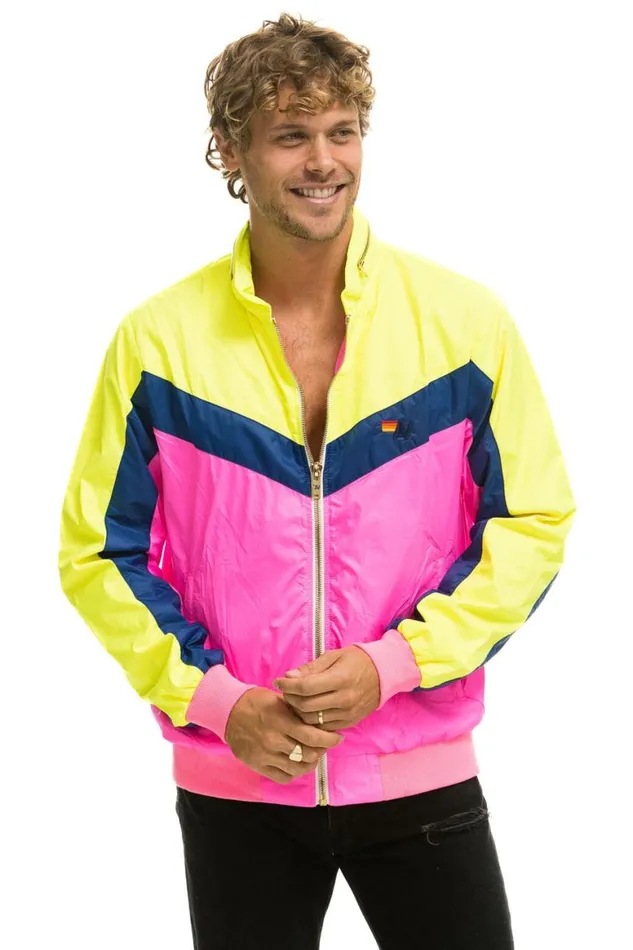 Men Wind Breakers Aviator Nation Windbreaker Jacket 8211 Neon Pink