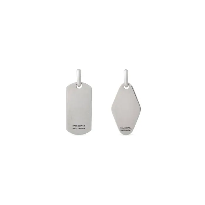 MenWomen Earrings Balenciaga Tags Earrings In Antique Silver