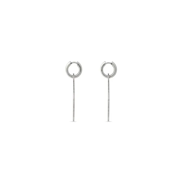 MenWomen Earrings Balenciaga Tags Earrings In Antique Silver