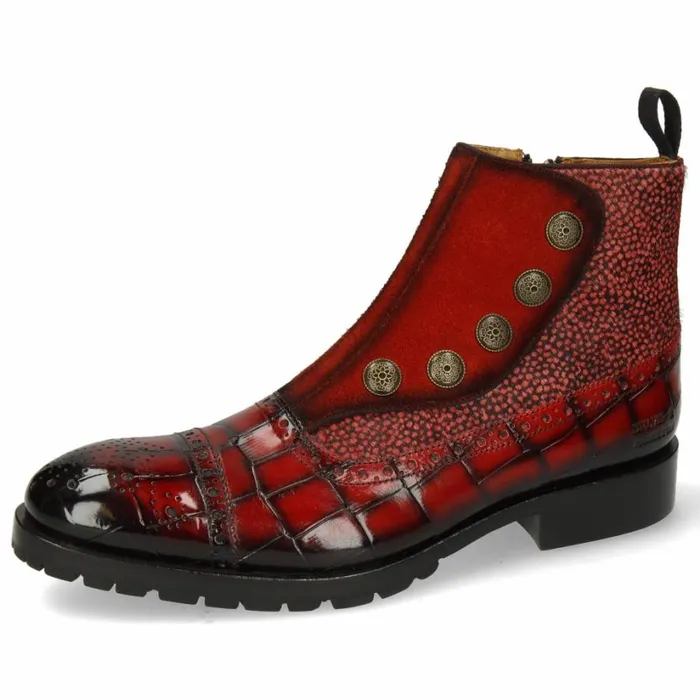 Mens Ankle Boots Melvin and Hamilton Patrick 22 Red