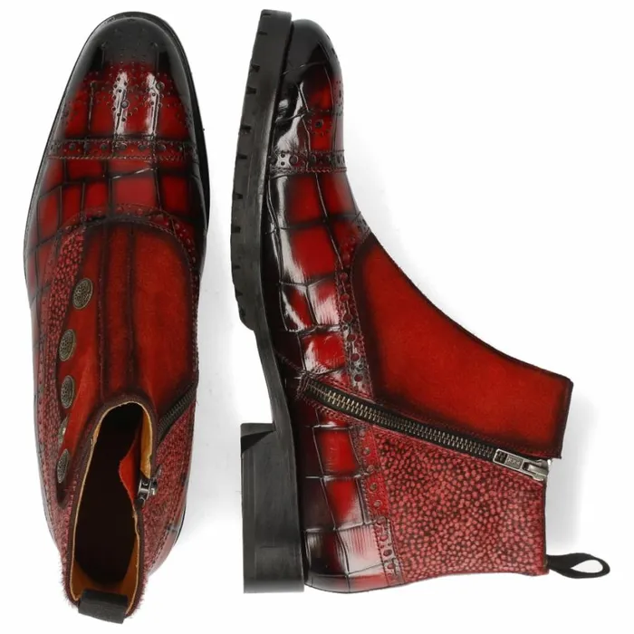 Mens Ankle Boots Melvin and Hamilton Patrick 22 Red