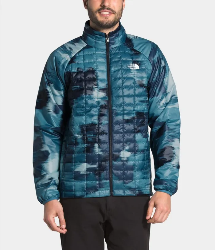 Mens ThermoBall Eco Triclimate Jacket Aviator Navymallard Blue Abstract Ikat Print The North Face 3In1