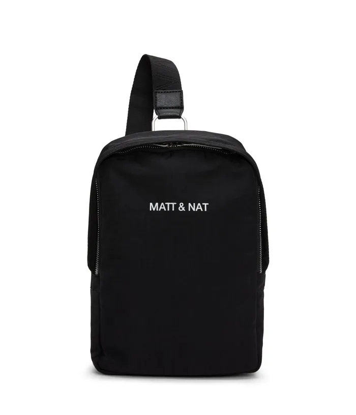 MensWomen Wujie Vegan Sling Bag 8211 Oam Black Matt and Nat Backpacks