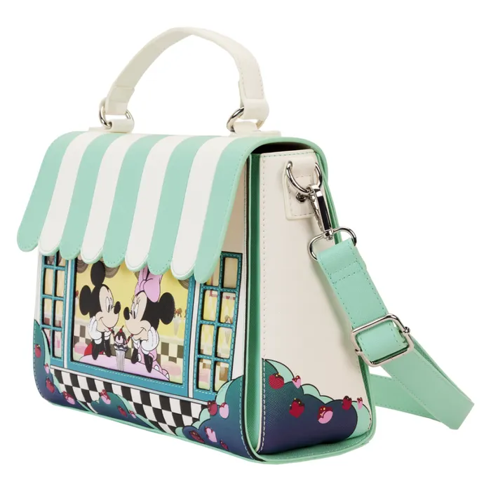 Mickey and Minnie Date Night Diner Crossbody Bag Unisex Loungefly Crossbody Bags Mickey and Minnie Date Night Diner Crossbody Bag Unisex Loungefly Crossbody Bags