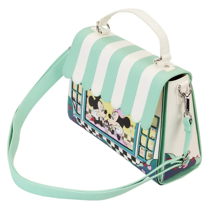 Mickey and Minnie Date Night Diner Crossbody Bag Unisex Loungefly Crossbody Bags Mickey and Minnie Date Night Diner Crossbody Bag Unisex Loungefly Crossbody Bags