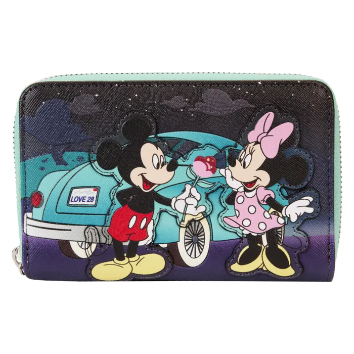 Mickey and Minnie Date Night DriveIn Zip Around Wallet Unisex Loungefly Bags and Wallets Mickey and Minnie Date Night DriveIn Zip Around Wallet Unisex Loungefly Bags and Wallets