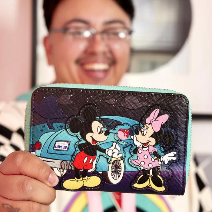 Mickey and Minnie Date Night DriveIn Zip Around Wallet Unisex Loungefly Bags and Wallets Mickey and Minnie Date Night DriveIn Zip Around Wallet Unisex Loungefly Bags and Wallets