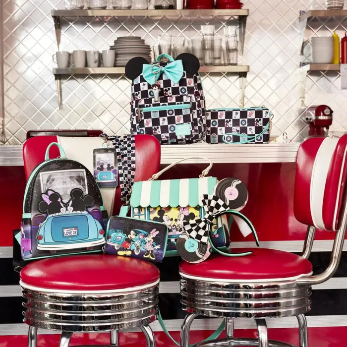 Mickey and Minnie Date Night DriveIn Zip Around Wallet Unisex Loungefly Bags and Wallets Mickey and Minnie Date Night DriveIn Zip Around Wallet Unisex Loungefly Bags and Wallets