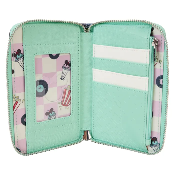 Mickey and Minnie Date Night DriveIn Zip Around Wallet Unisex Loungefly Bags and Wallets Mickey and Minnie Date Night DriveIn Zip Around Wallet Unisex Loungefly Bags and Wallets