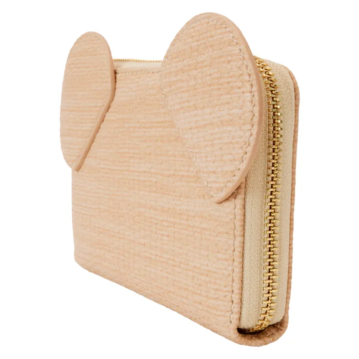 Mickey Mouse Woven Texture Zip Around Wallet Unisex Loungefly Bags and Wallets