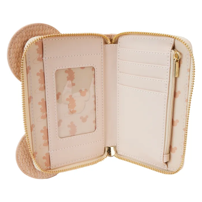 Mickey Mouse Woven Texture Zip Around Wallet Unisex Loungefly Bags and Wallets