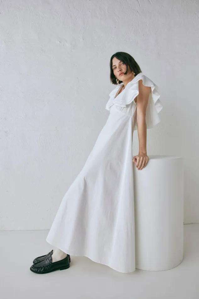 MidiMaxi Dresses Women VRG GRL Party Nights Frill Midi Dress White MidiMaxi Dresses Women VRG GRL Party Nights Frill Midi Dress White