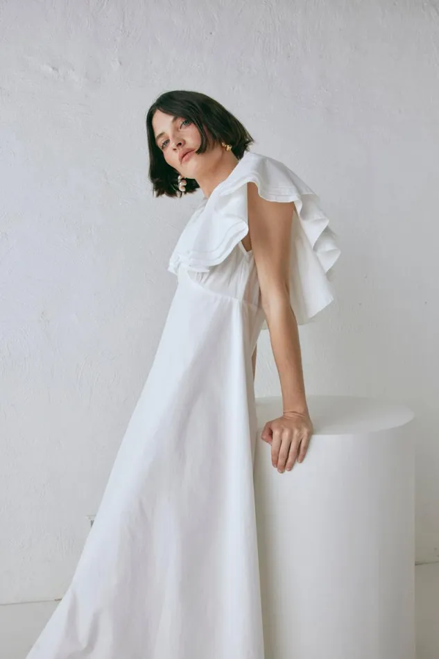 MidiMaxi Dresses Women VRG GRL Party Nights Frill Midi Dress White MidiMaxi Dresses Women VRG GRL Party Nights Frill Midi Dress White