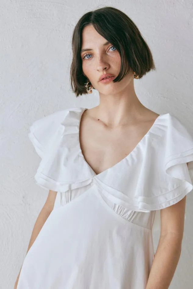 MidiMaxi Dresses Women VRG GRL Party Nights Frill Midi Dress White MidiMaxi Dresses Women VRG GRL Party Nights Frill Midi Dress White