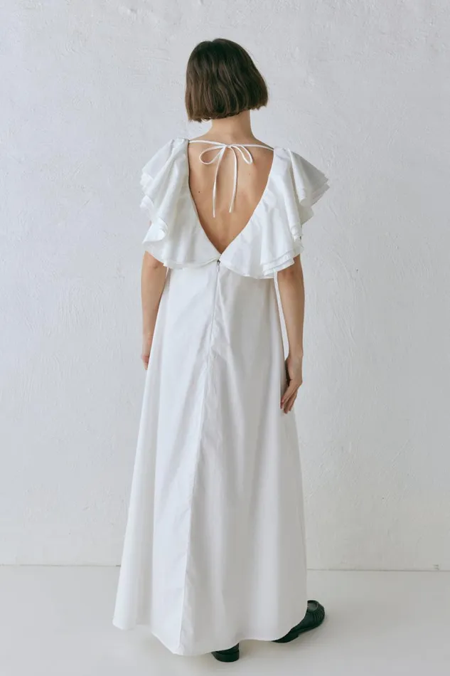 MidiMaxi Dresses Women VRG GRL Party Nights Frill Midi Dress White MidiMaxi Dresses Women VRG GRL Party Nights Frill Midi Dress White
