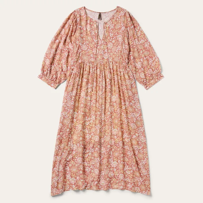 Midi Women Stetson Sunset Floral Print Rayon Dress Pink