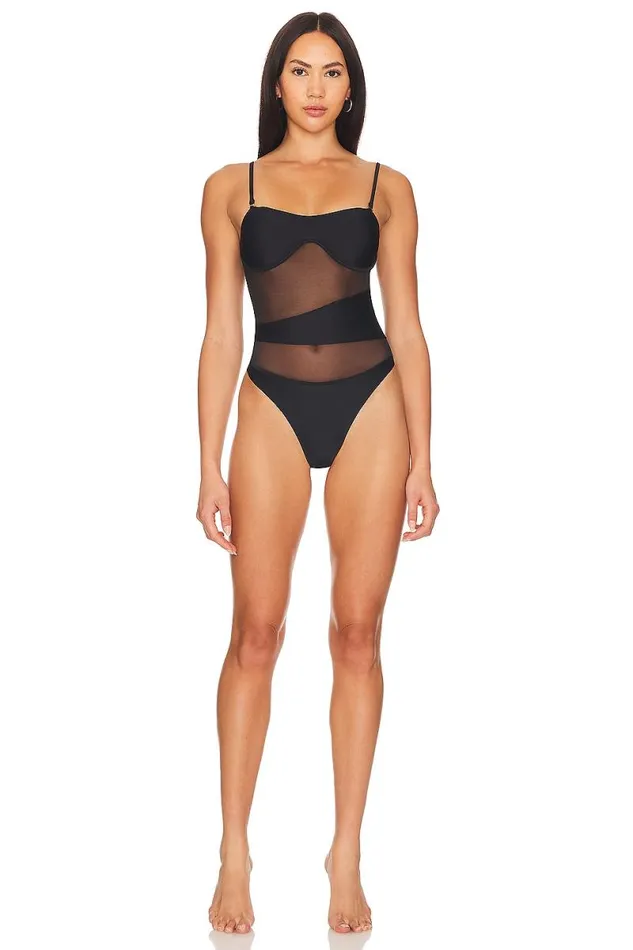 Midnight Ride One Piece Black Women Lovers and Friends Swimsuits and CoverUps