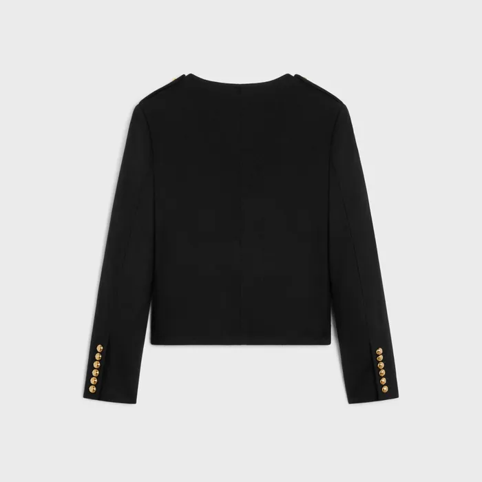 Military Jacket In Wool Cloth Black Women CELINE JACKETS