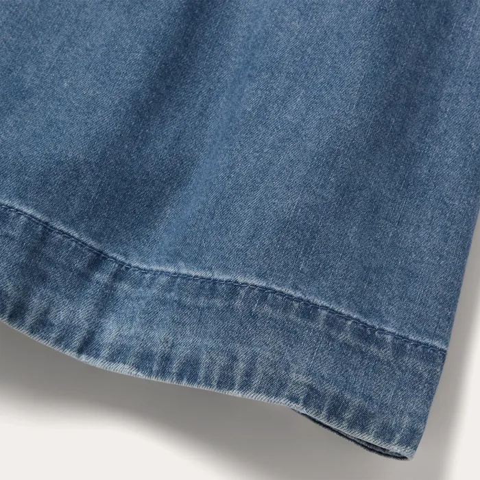 Mini Women Stetson Denim Button Front Shirt Dress Blue
