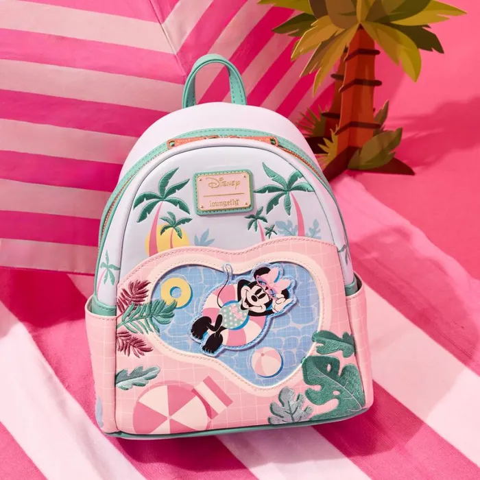 Minnie Mouse Vacation Style Poolside Mini Backpack Unisex Loungefly Backpacks Minnie Mouse Vacation Style Poolside Mini Backpack Unisex Loungefly Backpacks