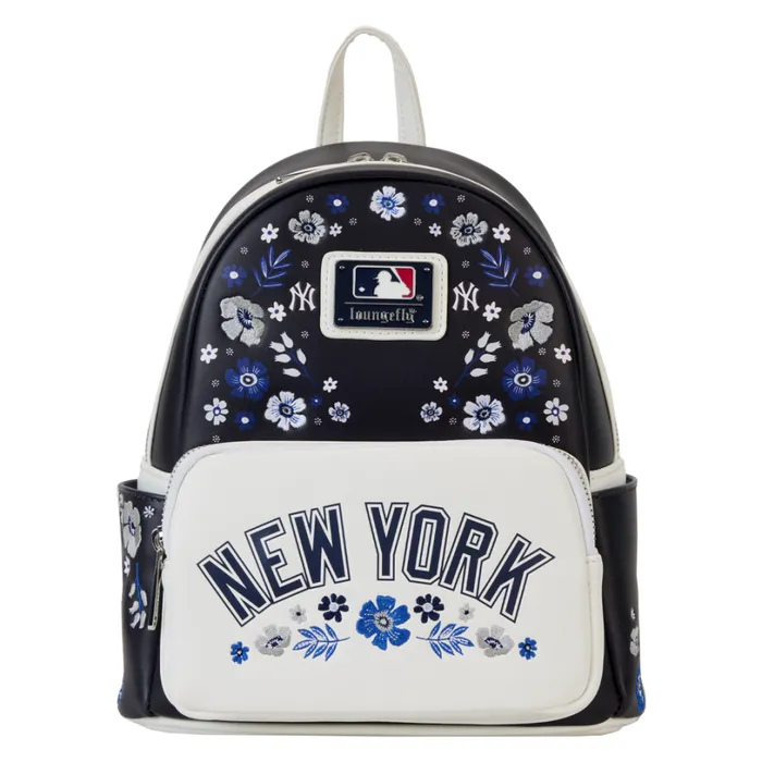 MLB New York Yankees Floral Mini Backpack Unisex Loungefly Bags and Wallets