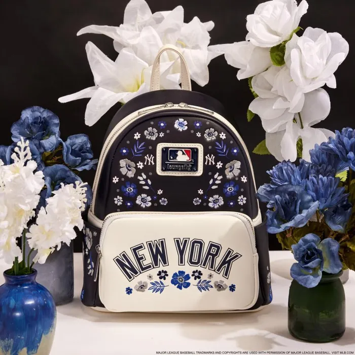 MLB New York Yankees Floral Mini Backpack Unisex Loungefly Bags and Wallets MLB New York Yankees Floral Mini Backpack Unisex Loungefly Bags and Wallets
