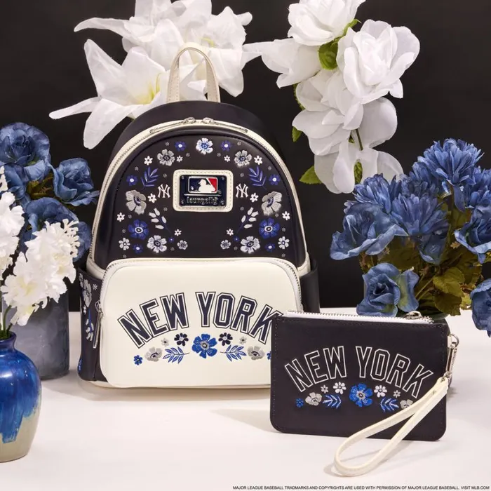 MLB New York Yankees Floral Mini Backpack Unisex Loungefly Bags and Wallets MLB New York Yankees Floral Mini Backpack Unisex Loungefly Bags and Wallets