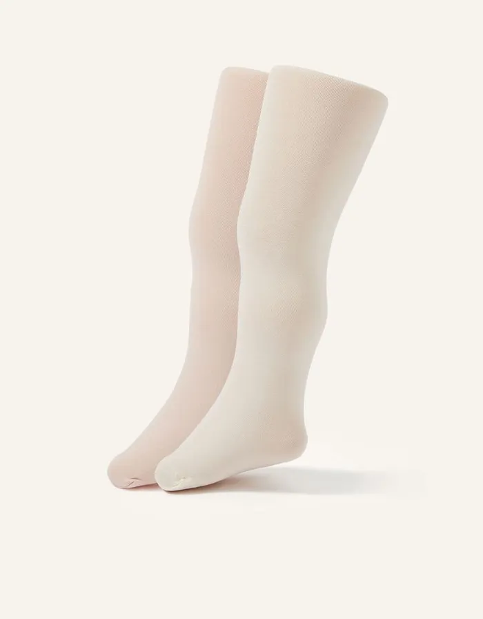 Monsoon 2Pack Baby Plain Tights Multi Children Girls039 Tights and Socks