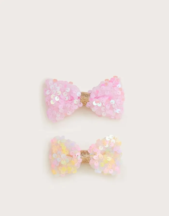 Monsoon 2Pack Sequin Bow Hair Clips Children Girls039 Hair Accessories