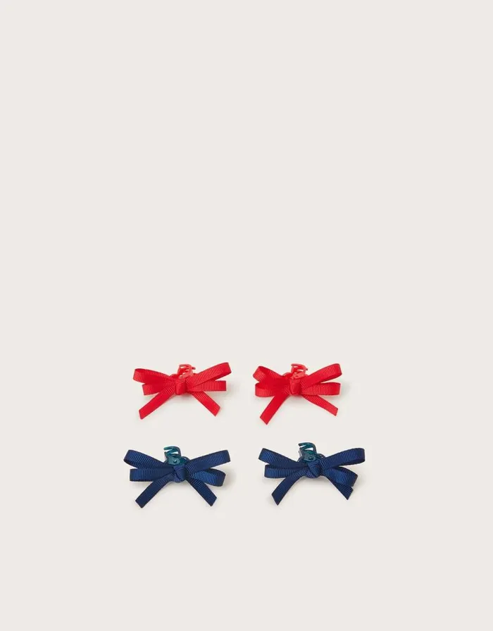 Monsoon 4Pack Mini School Hair Bow Claw Clips Children Girls039 Hair Accessories