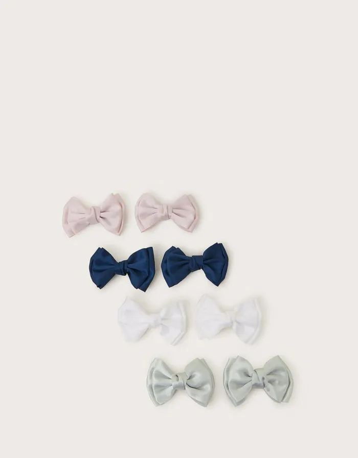 Monsoon 8Pack Satin Hair Bows Children Girls039 Hair Accessories