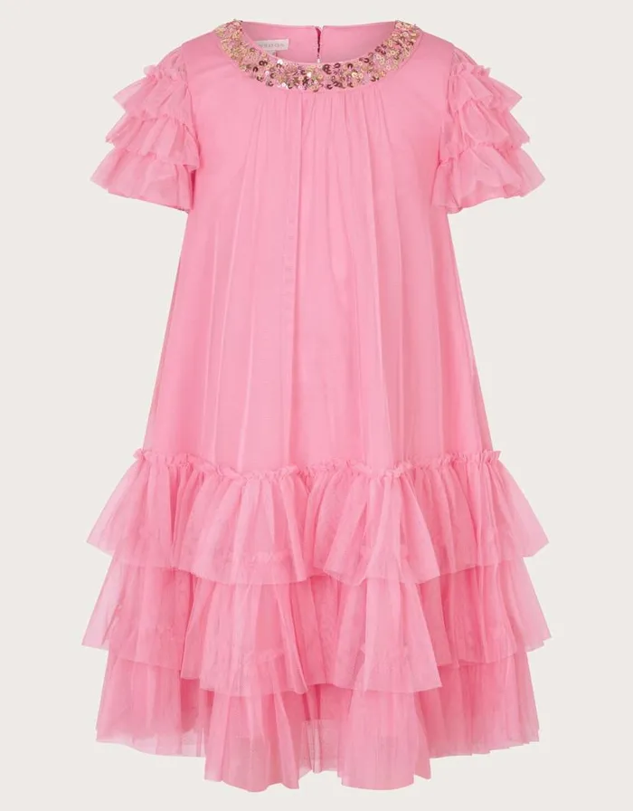 Monsoon Alexandra Ruffle Swing Dress Pink Children Dresses Monsoon Alexandra Ruffle Swing Dress Pink Children Dresses