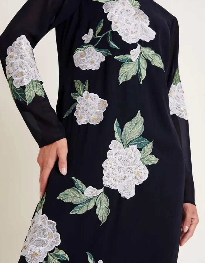 Monsoon Ariah Column Embellished Midi Dress Black Women Occasionwear Monsoon Ariah Column Embellished Midi Dress Black Women Occasionwear